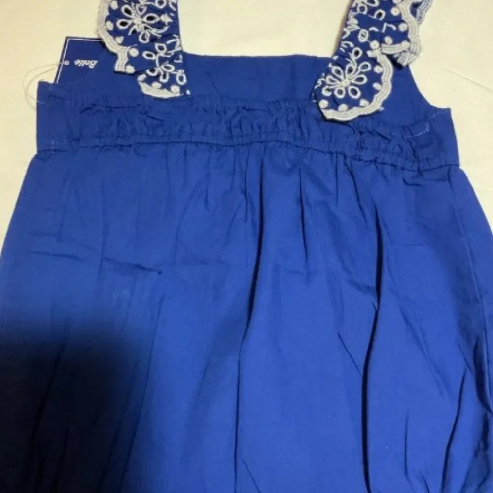 Gymboree Girls 6-9 Months Blue Belle Romper NWT Sleeveless Easter Spring Cotton